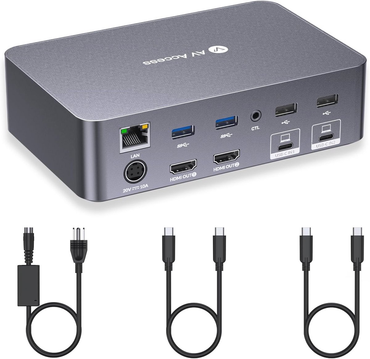 KVM Switch Docking Station voor 2 Monitors en 2 Laptops met 4K Ondersteuning en 60W Opladen voor Thuiswerk (9101039921586)