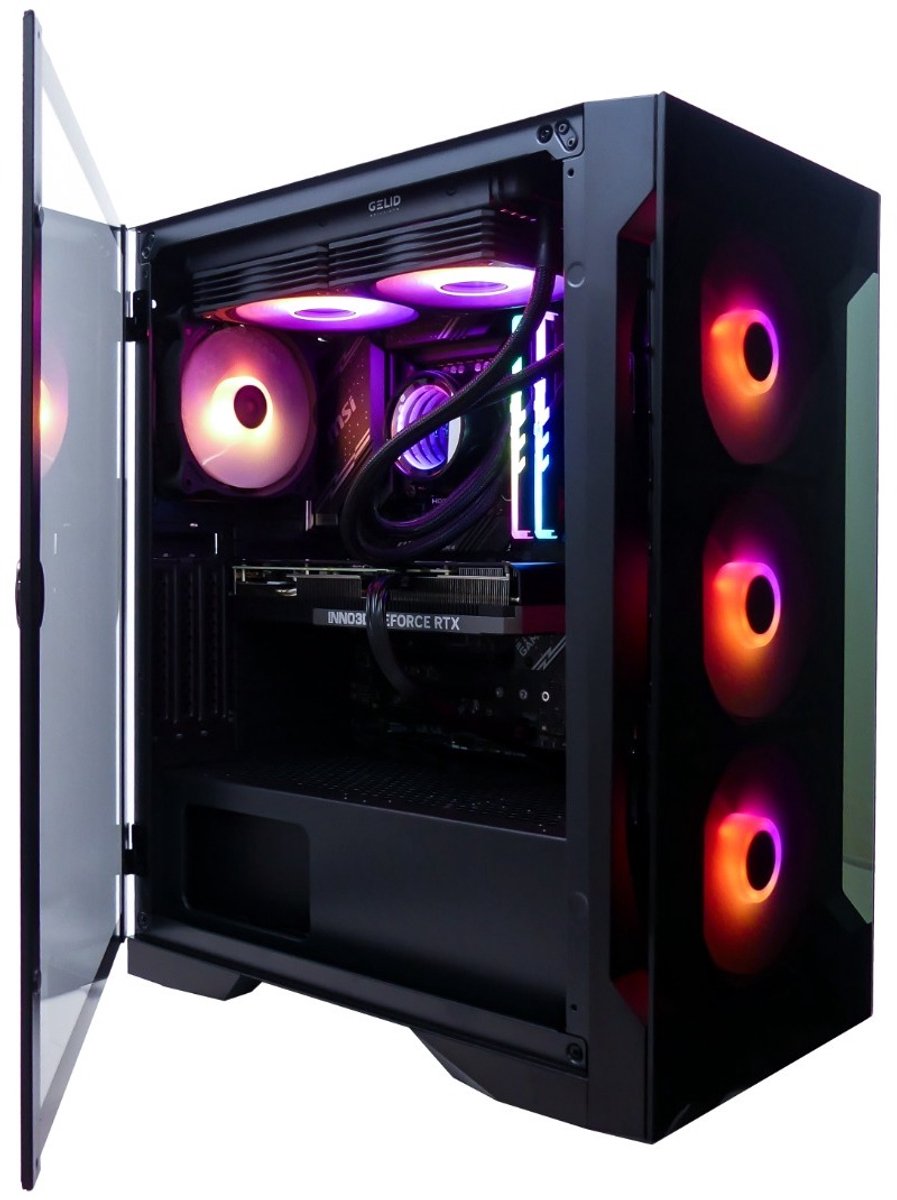 Ryzen 9 5950X Game PC|RTX 5070 Ti|2TB|64GB|Waterkoeling - 16-Cores@4.9 TURBO - Met 240mm Liquid Cooler en Magneetdeur - WiFi 6 / Bluetooth 5.4 - Windows 11 PRO - Gamdias Talos E2 Elite (8720937110581)