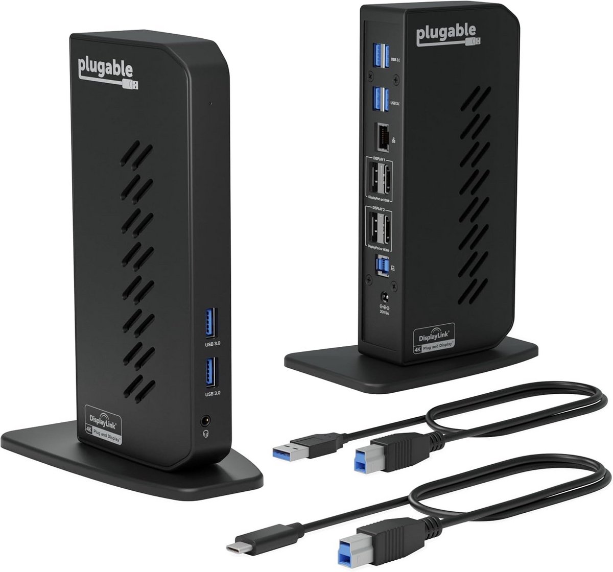 Universele Dockingstation voor Dubbele Monitor (DisplayPort/HDMI) - USB 3.0 & USB-C Laptop Hub met Gigabit Ethernet (9101058751928)