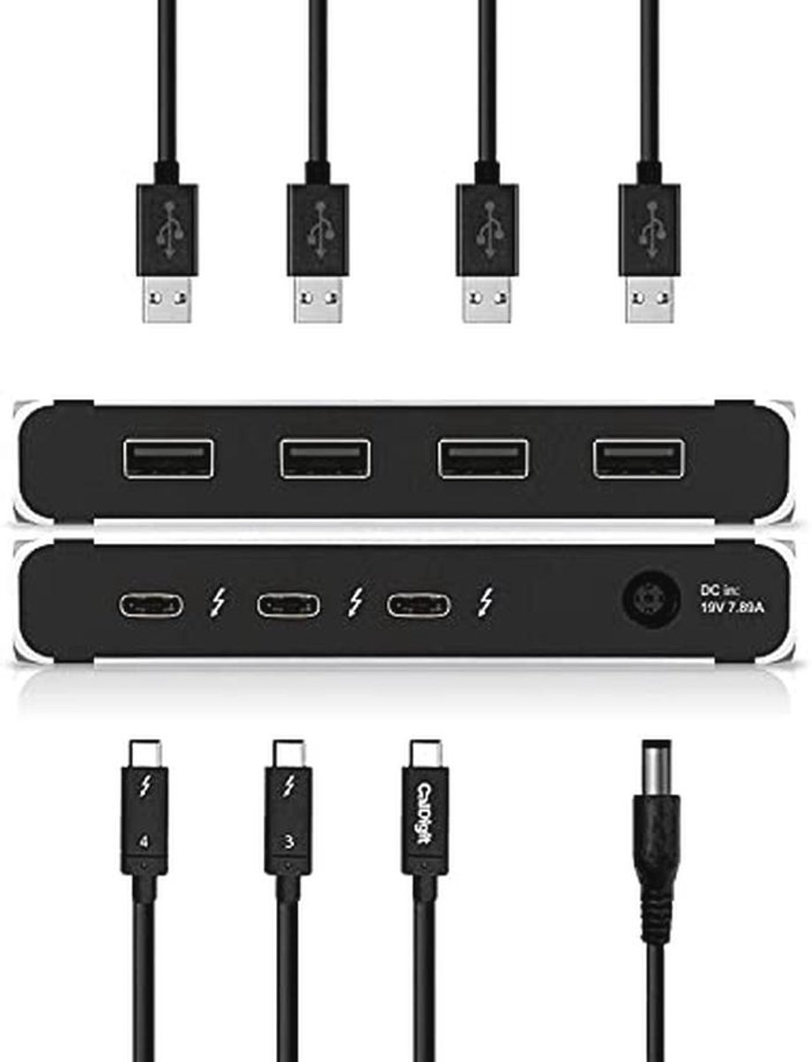 Universele Multi-Port Hub met 4 Thunderbolt 4/USB4 en 4 USB 3.2 Gen2 Poorten, Ondersteunt Tot 8K HD en 60W Opladen (9101001353476)