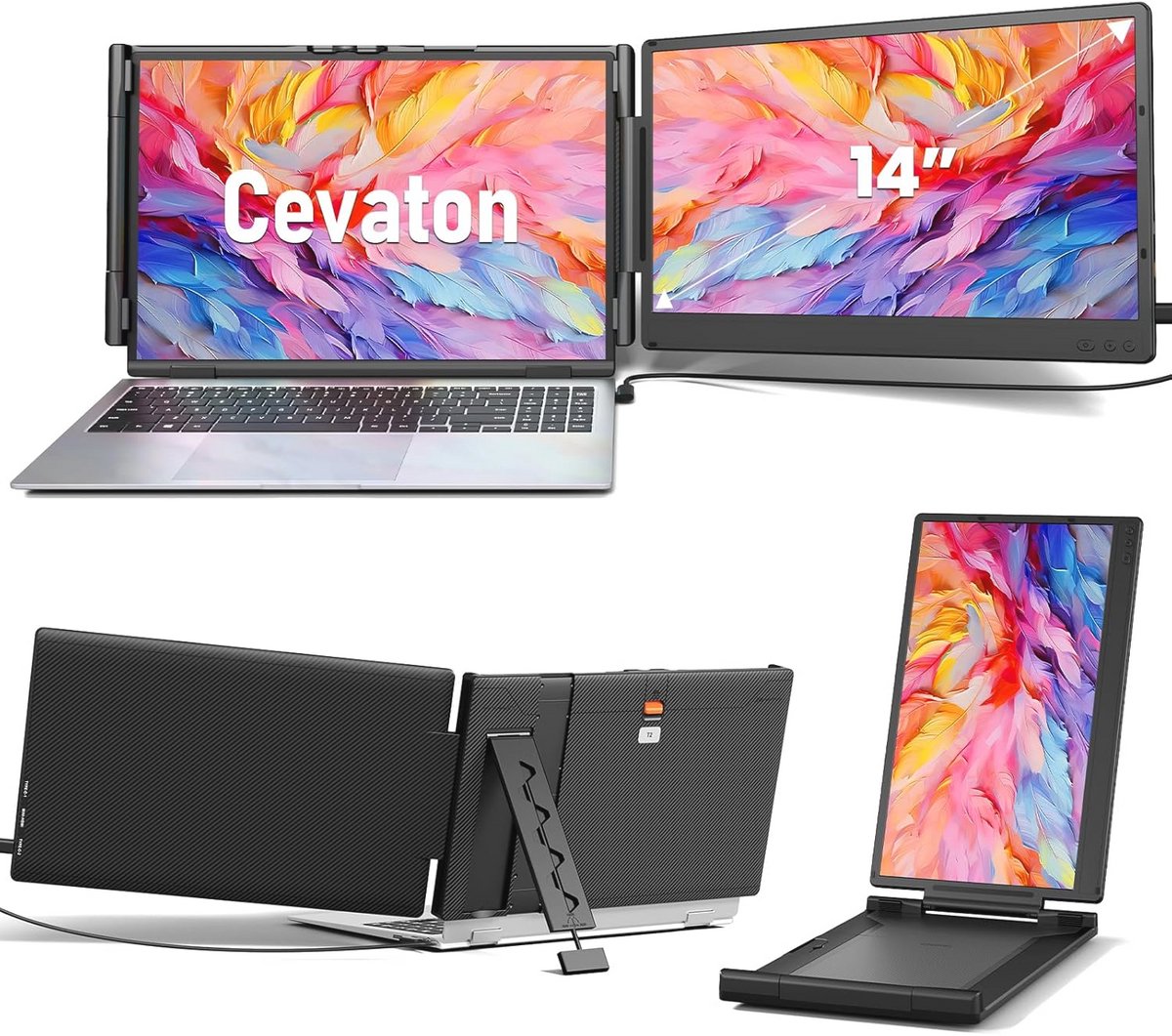 14 inch FHD 1080P IPS Laptop Screen Extender - Portable Monitor for 13-17.3 inch Laptops (9101017992553)