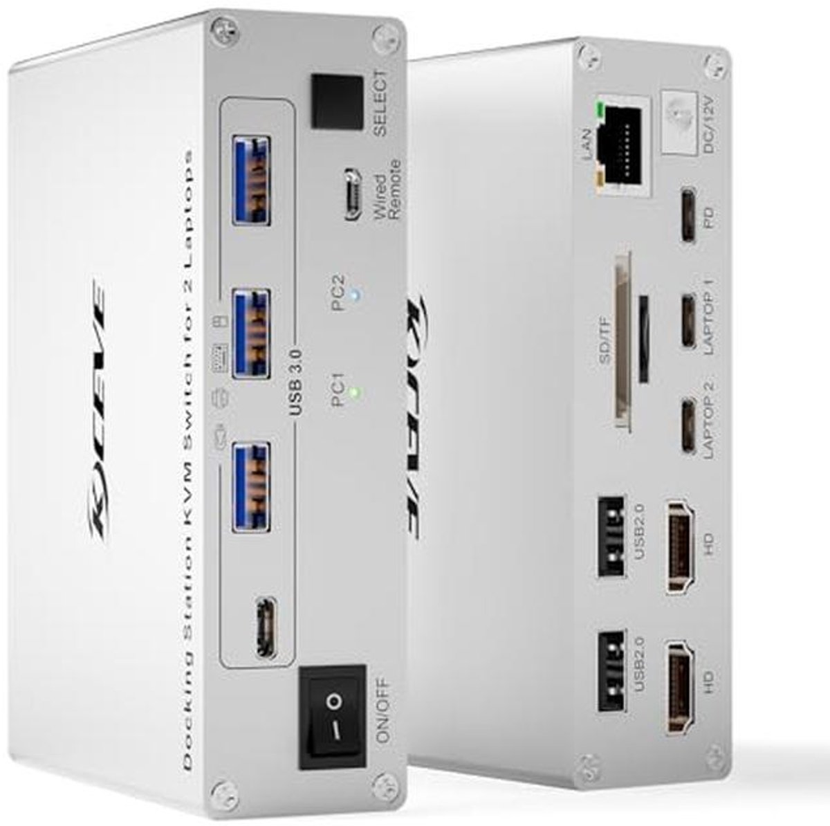 15-in-1 USB C Docking Station KVM Switch voor 2 Laptops en 2 Monitoren met 4K @60Hz (9101055460229)