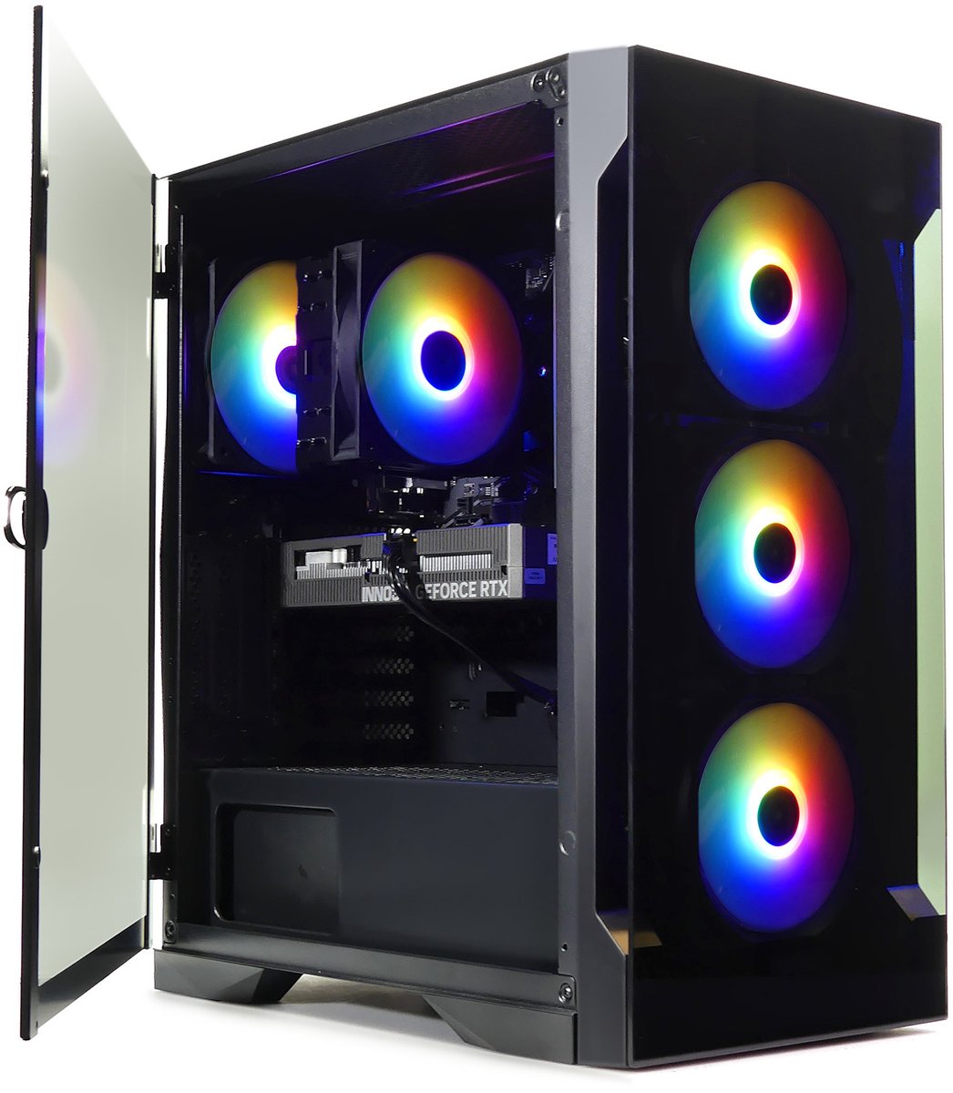 AMD Ryzen 7 5700X 8-Core RGB Gaming PC met Magneetdeur en Energiezuinige 650W BRONZE voeding - RTX 5070 12GB - 32GB RAM - 1TB M.2 NVME SSD - WiFi - Gamdias Talos ELITE E2 (8720153600231)