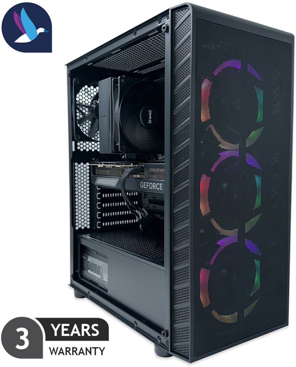 AZZA Prime ARGB Gaming PC | AMD Ryzen 5 - 7500X3D | GeForce RTX 5070 - 12 GB GDDR7 | 32 GB DDR5 | 1 TB SSD - NVMe | Wifi | Bluetooth | Windows 11 Pro (8721447840296)