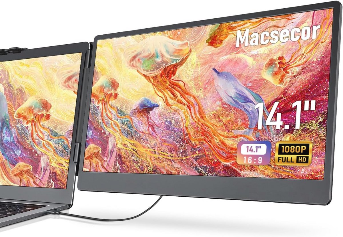 Draagbare 14,1 inch laptop scherm extender met 1080P FHD resolutie (9101018323622)