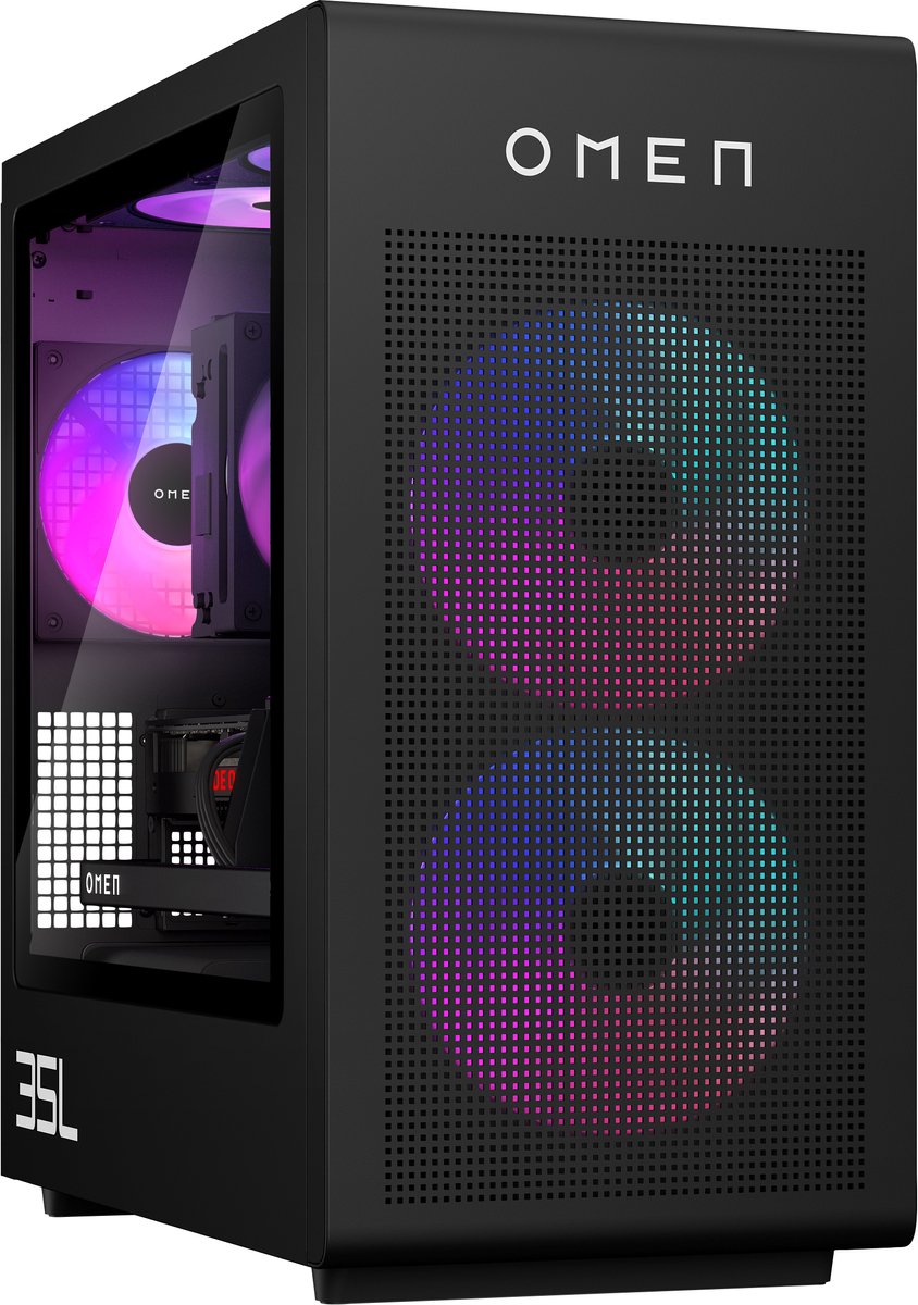 HP OMEN 35L Gaming GT16-0167nd AMD Ryzen™ 7 8700F 16 GB DDR5-SDRAM 1 TB SSD NVIDIA GeForce RTX 5060 Ti Windows 11 Home Tower PC AI PC Zwart (0199485327983)