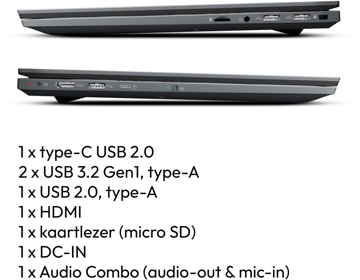 MEDION E15433 - Laptop, - Intel® Core™ i5-1235U- 15,6'' FHD-beeldscherm - 512 GB SSD - 16 GB RAM (4061275238143)