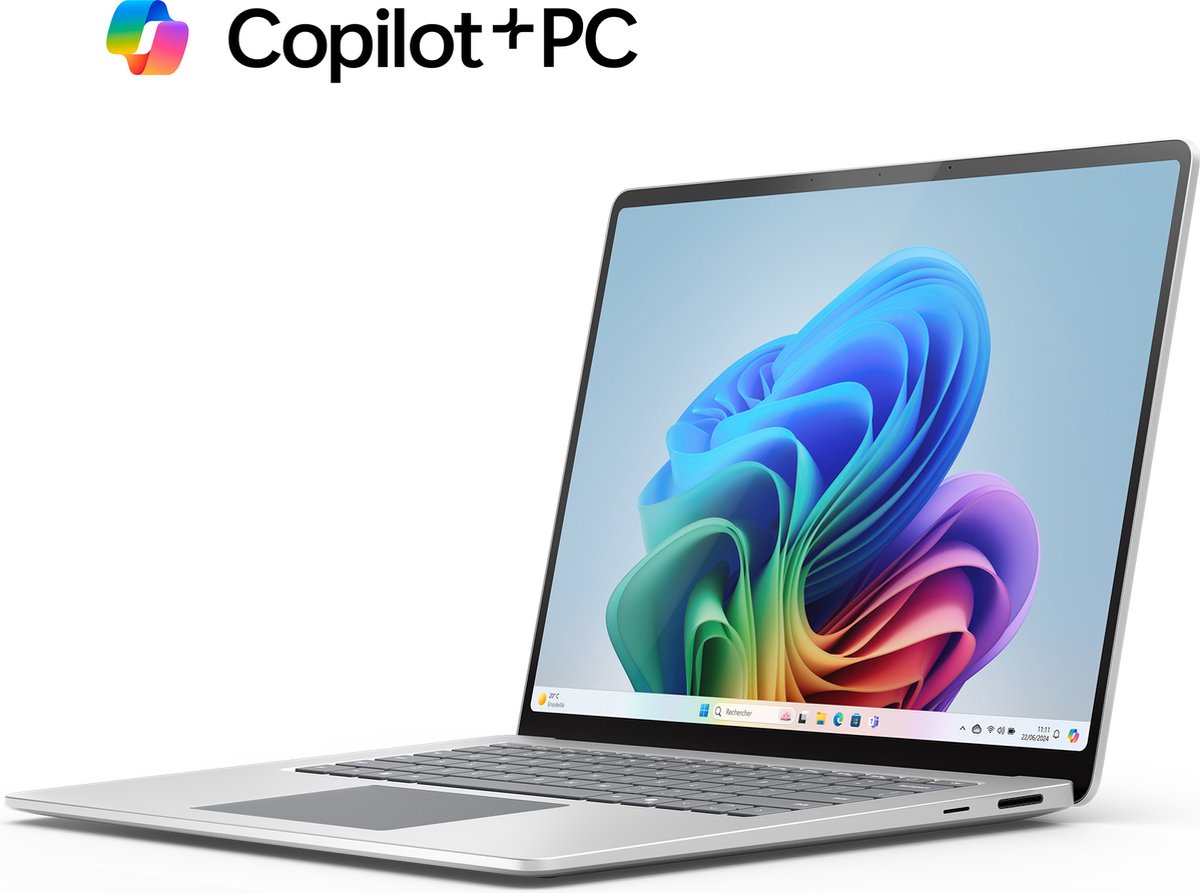 Microsoft Surface 7e Editie - Copilot+ Laptop - 15 inch Touchscreen - Snapdragon X Elite/16GB RAM/256GB SSD - Platinum (0196388280216)