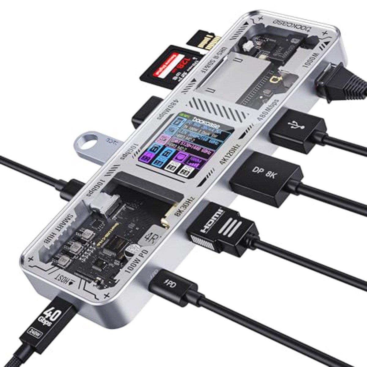 10-in-1 USB-C Hub met Dual Display en 4K @60Hz, PD 3.0 100W, Ethernet en Meerdere USB-poorten (9101004261587)