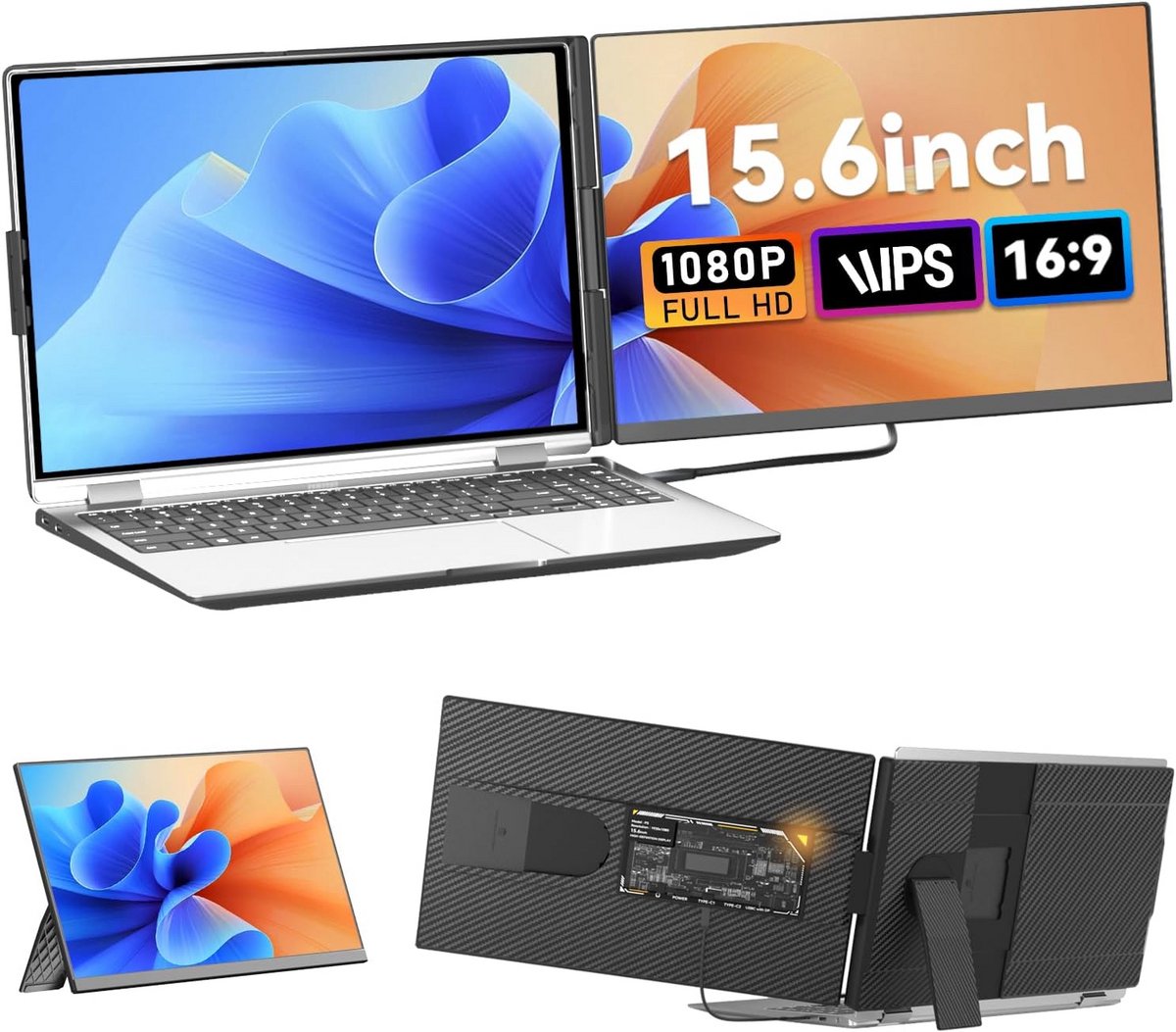 15.6 Inch FHD 1080p Laptop Schermverlenger IPS Dual Monitor Uitbreiding Draagbaar (9101050875622)