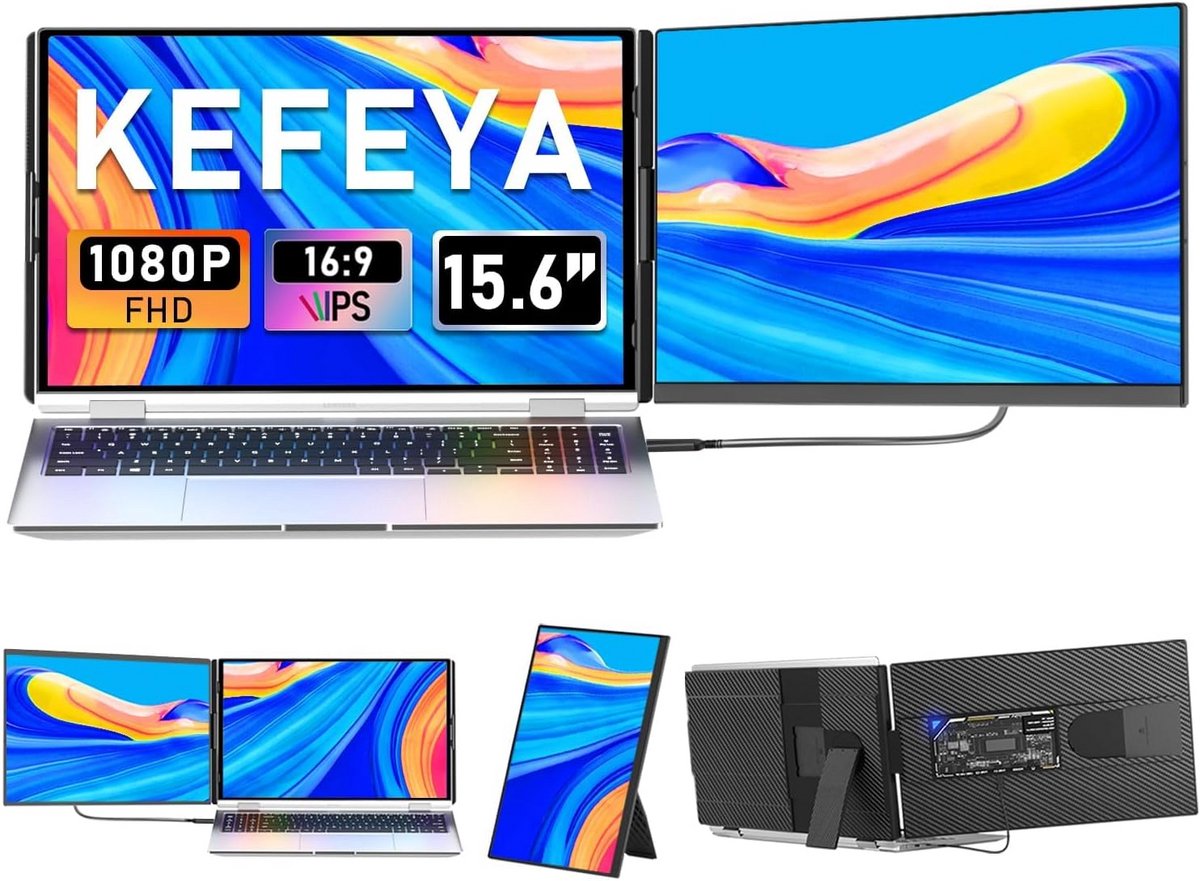 15,6 inch FHD 1080P IPS Laptop Schermverlenging - Draagbare Dual Monitor voor Laptops (9101098316613)