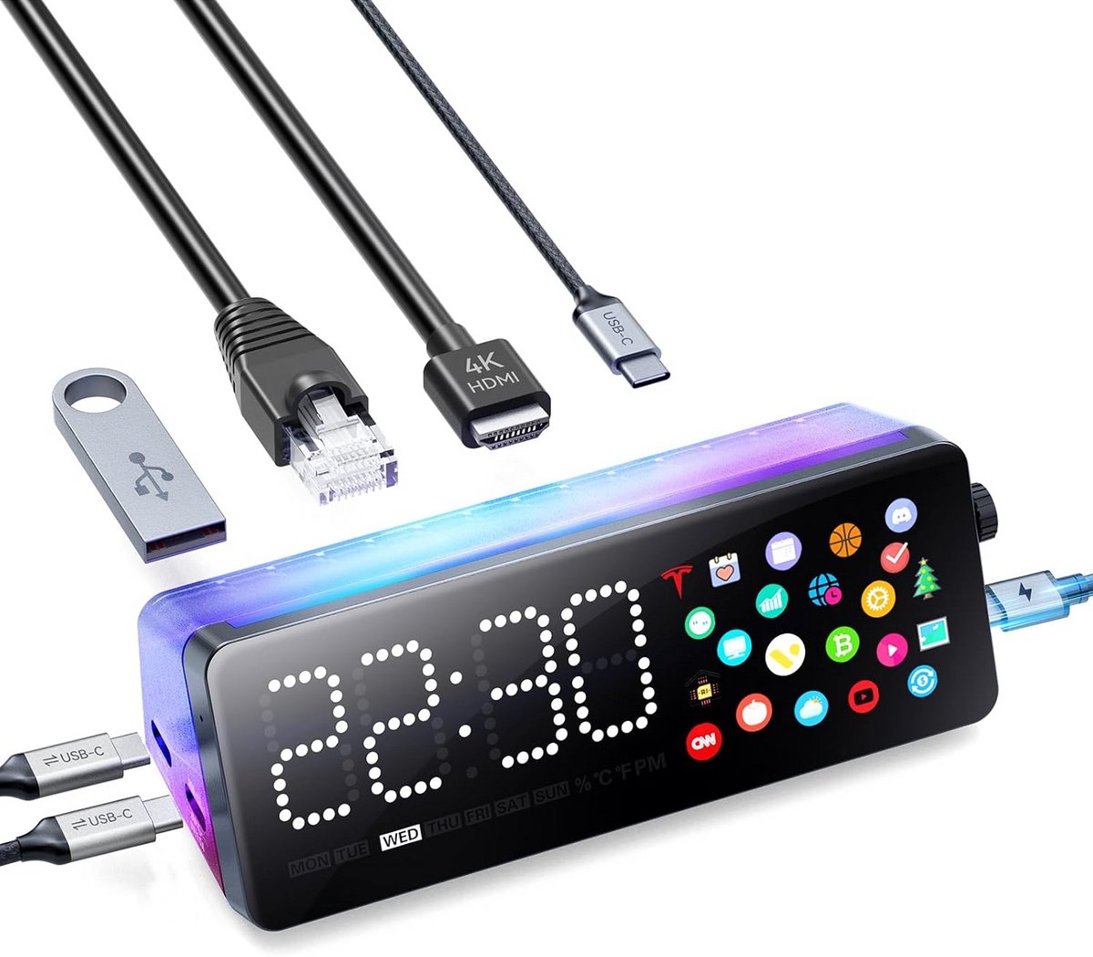 7-in-1 USB-C Dockingstation met Scherm, HDMI 4K@60Hz, Ethernet & 90W PD (9101027401724)