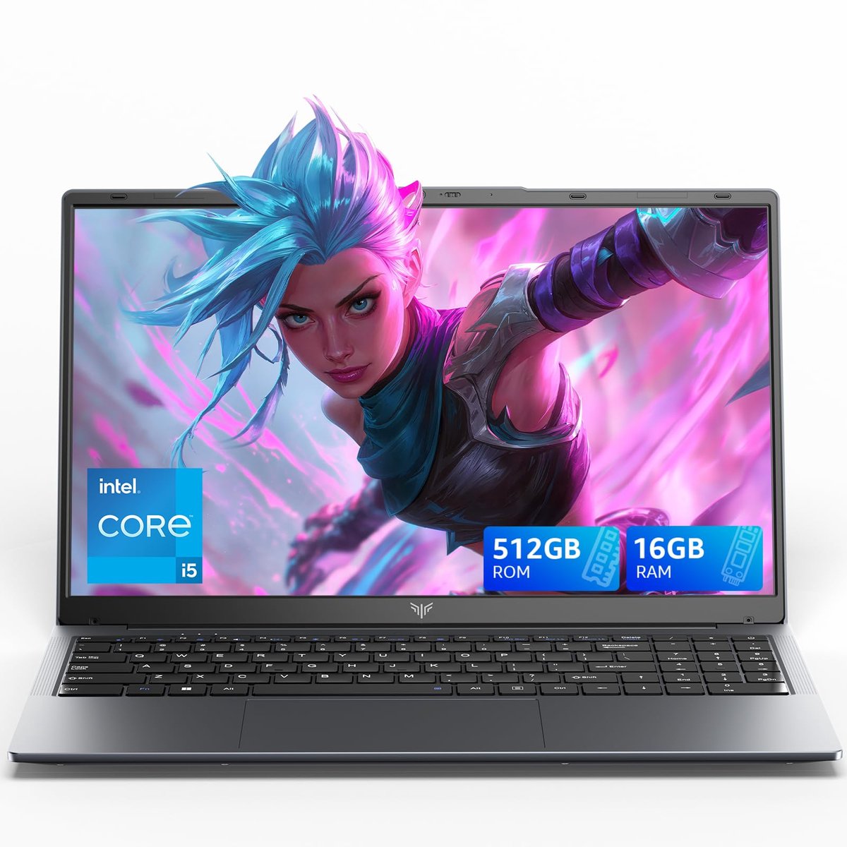 ACEMAGIC Gaming Laptop - 15,6 Zoll - Intel Core i5-12600H-Prozessor (tot 4,5 GHz) - 16 GB RAM DDR4 - 512 GB/4TB SSD - WiFi 6 - Type C - Window 11 Pro - Grijs (8581704213078)