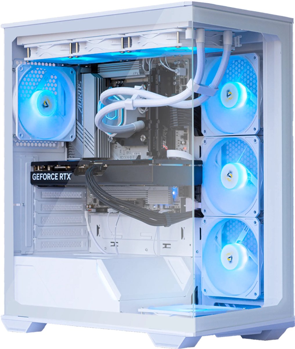 AMD Ryzen 7 8700 High-End Game PC Waterkoeling - Nvidia GeForce RTX5070Ti 16GB - 32GB DDR5 - 1TB SSD - WiFi 6E/Bluetooth 5.3/LAN 2.5Gbps - Gamer C3 White RGB (8721297301909)