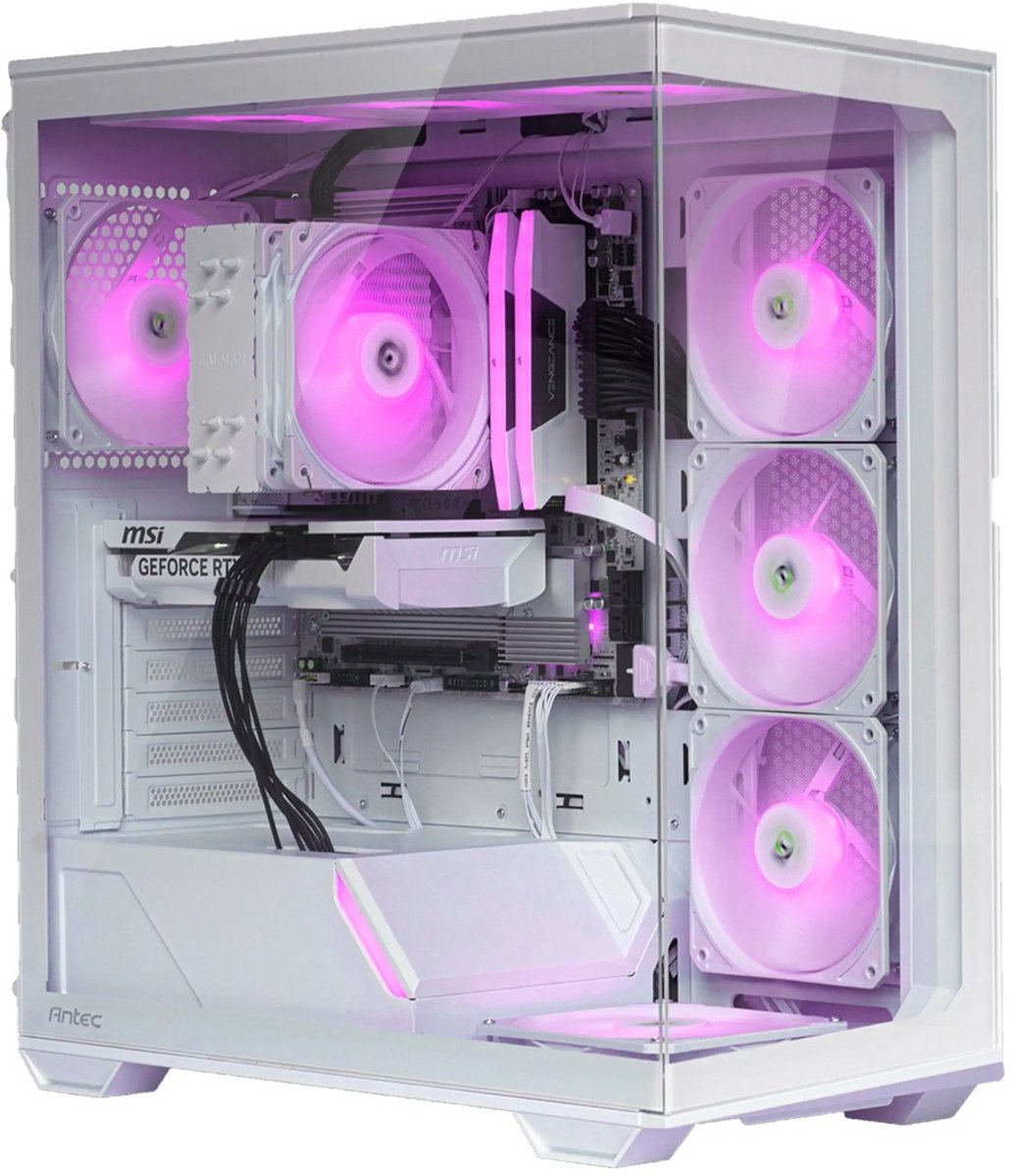AMD Ryzen 7 8700 High-End Game PC Waterkoeling - RTX5060 8GB - 32GB DDR5 - 1TB SSD - WiFi 6E/Bluetooth 5.3/LAN 2.5Gbps - Gamer C3 White RGB (8721297301718)