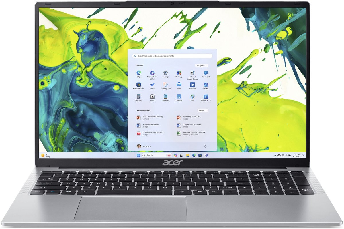 Aspire Lite AL17-31P-C7EA - Laptop - 17 inch - Intel N150 - 8GB - 128GB SSD - Zilver - incl 1 jaar Microsoft 365 Personal (4711474827555)