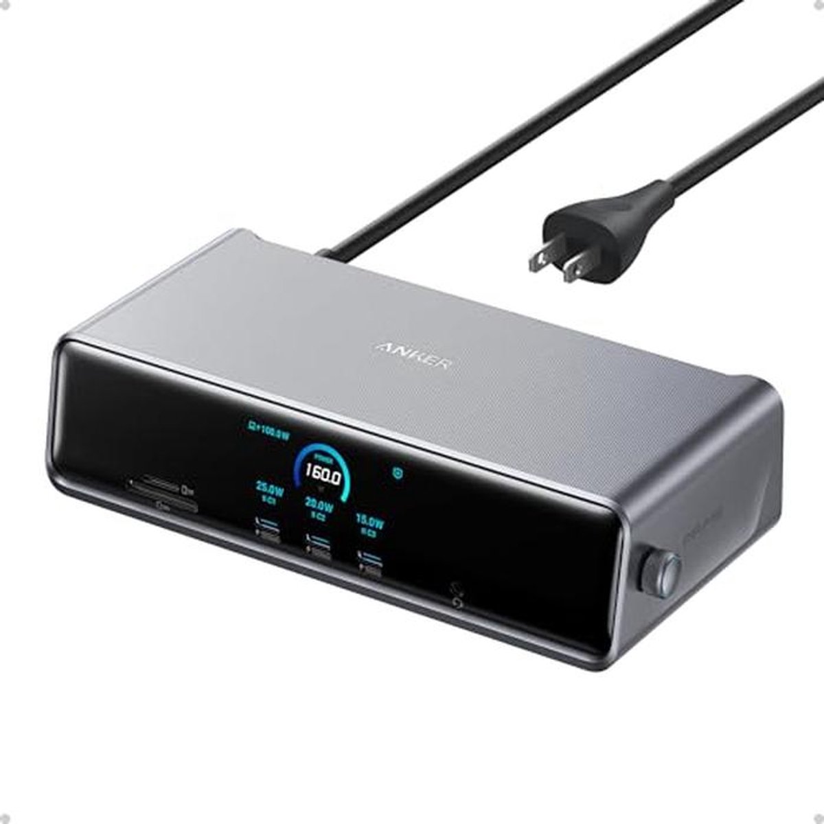 Docking station met 14 poorten, triple DisplayLink, USB-C tot 140W, slimme scherm en geïntegreerde fan, 8K ondersteuning, compatible met MacOS en Windows (9101069519753)