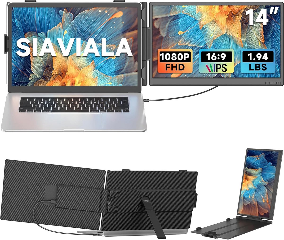 Draagbare Dual Screen Laptopscherm Uitbreiding 14 Inch FHD 1080P IPS (9101095534294)
