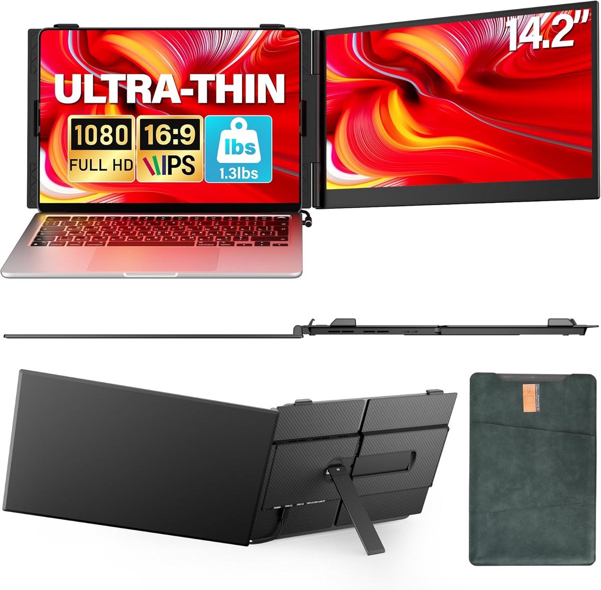 Draagbare Laptop Dual Screen Extender 14.2 Inch 1080P FHD Lichtgewicht (9101095539947)