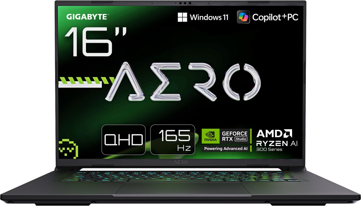 GIGABYTE AERO X16 2WHA3EEC65AP - Gaming Laptop - Ryzen AI 9 - RTX 5070 - 16 inch - 165 Hz (4719331764739)