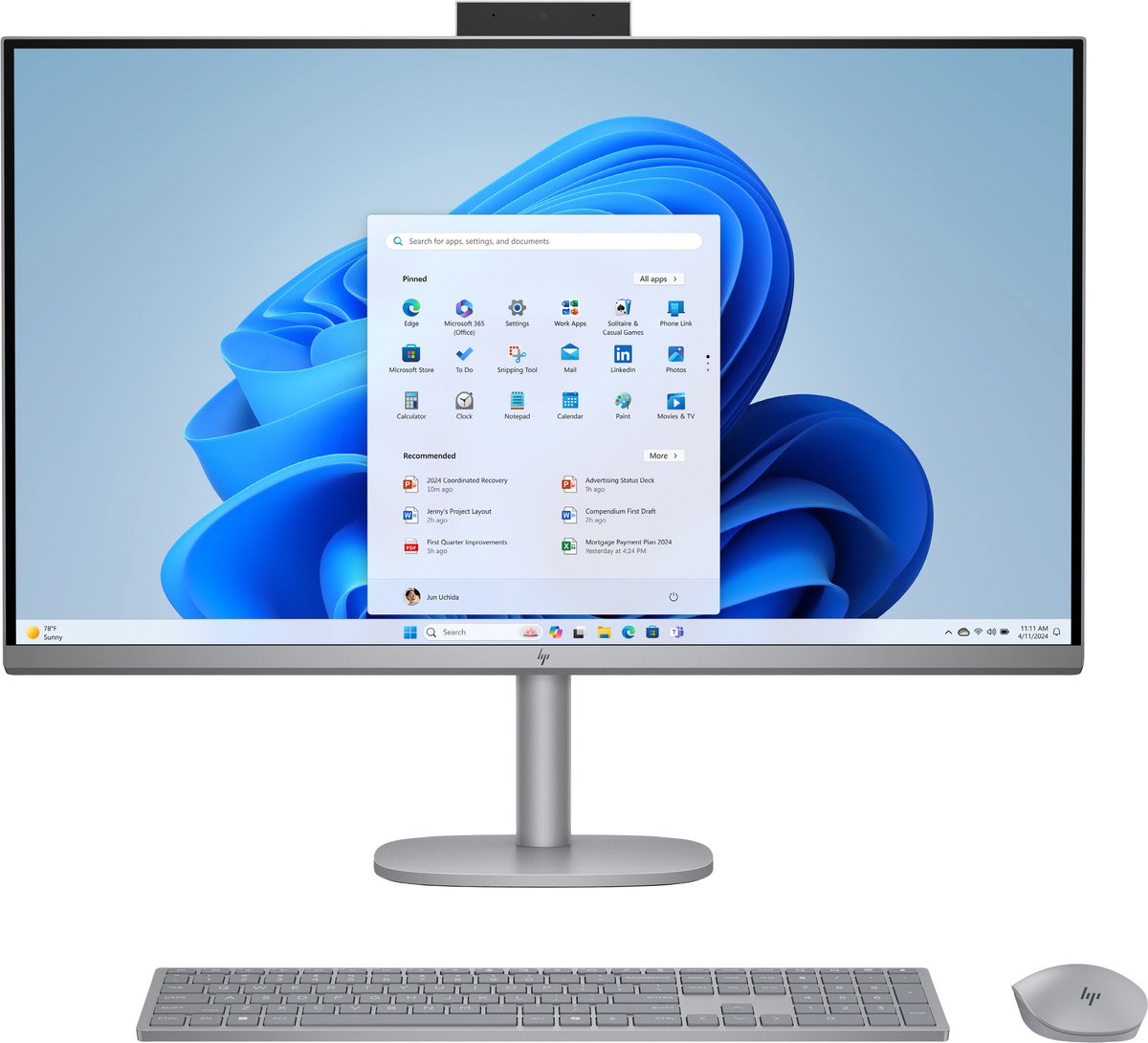 HP OmniStudio X 32-c0091nd Intel Core Ultra 7 155H 31.5inch UHD AG 32GB DDR5 2TB PCIe NVMe SSD RTX 4050 6GB W11H Meteor Silver 80 cm (31.5