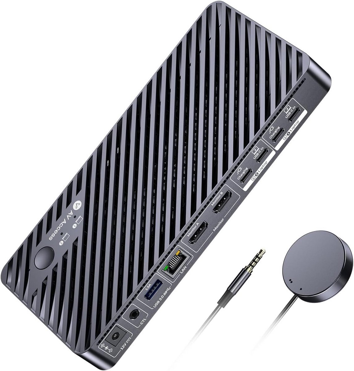 KVM Switch Dual Monitor Docking Station voor 2 Laptops met 4K Ondersteuning en 100W Power Delivery (9101051420142)