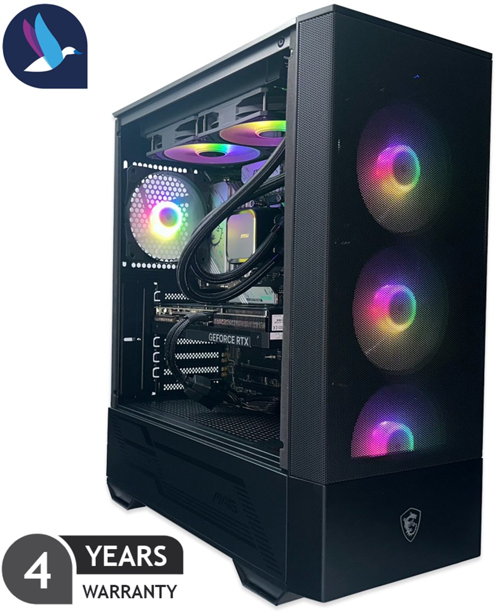 MSI Forge ARGB Gaming PC | AMD Ryzen 5 - 9600X | NVIDIA RTX 5070 - 12 GB | 32 GB DDR5 | 2 TB SSD - Kingston NV3 | WiFi | Bluetooth | Waterkoeling | Windows 11 Pro (8721447841361)