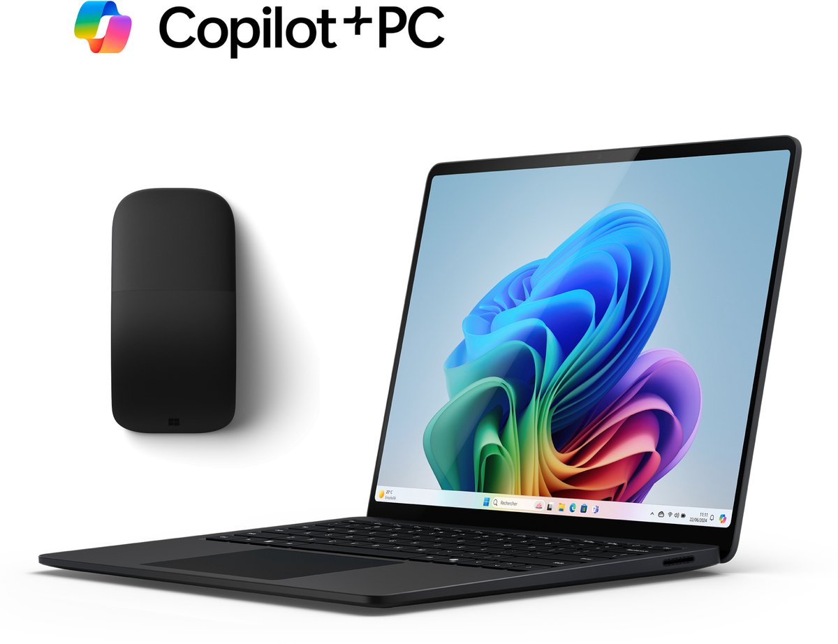 Microsoft Surface 7 - CoPilot+ Laptop + Surface Arc Muis - 13.8 inch Touchscreen - Snapdragon X Elite/16GB RAM/512GB SSD - Graphite (0664404558699)