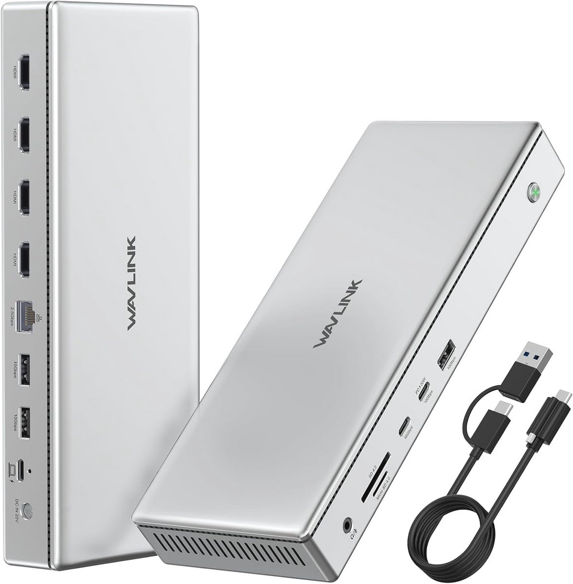 Premium Docking Station met Quad 4K Ondersteuning, 14 Poorten, en 100W Oplader voor Mac en Windows (9101016483182)