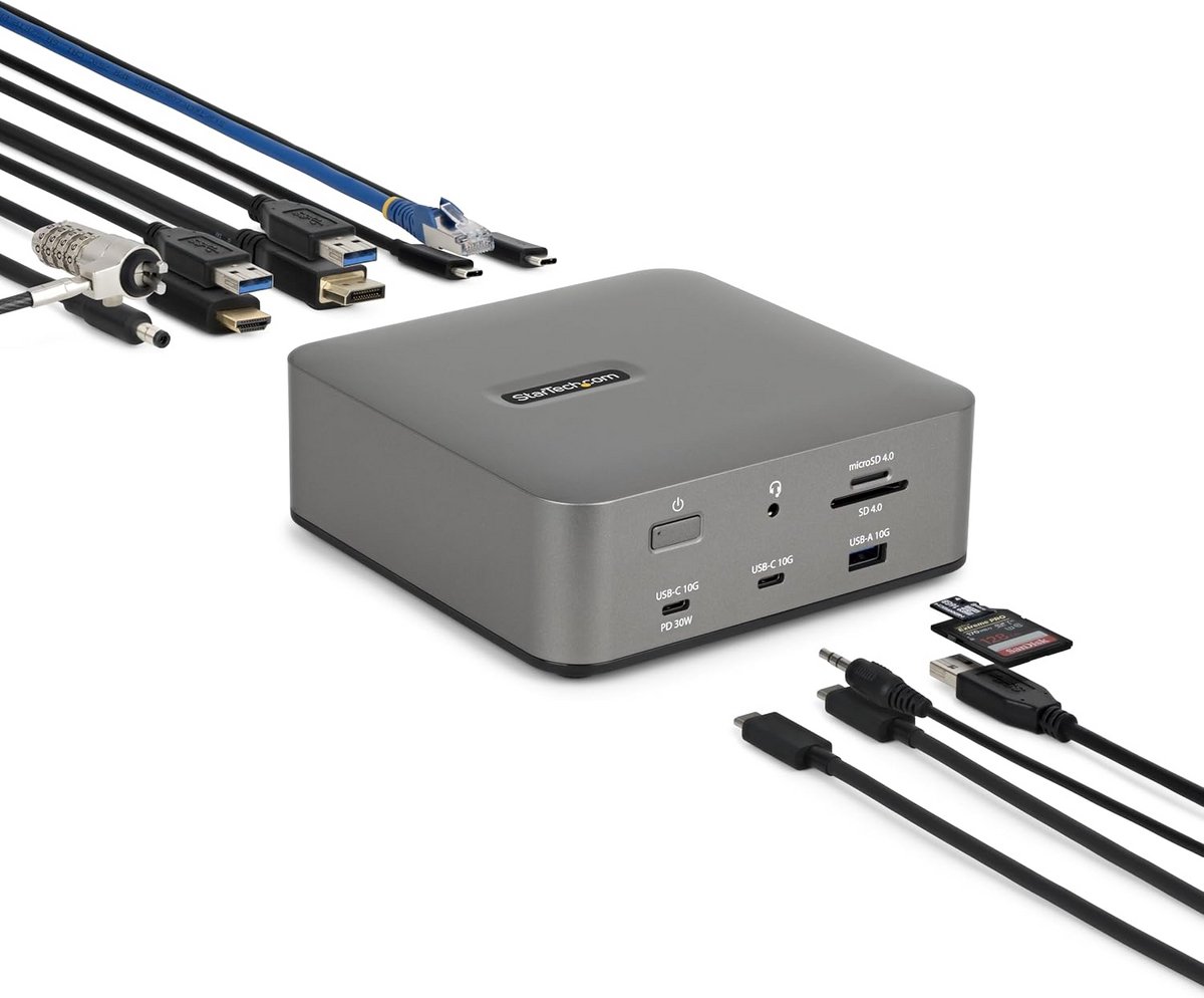 Thunderbolt 5 Dockingstation voor Drie 4K of Dual 8K Monitors met 140W Power Delivery (9101097209923)