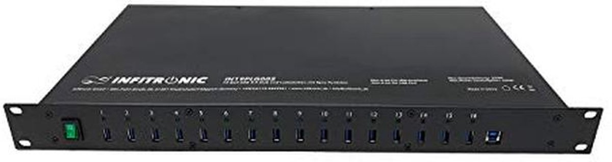 19 inch USB 3.0 Hub met 16 poorten en laadsysteem (9101034942616)