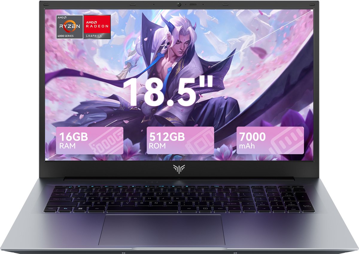 ACEMAGIC AX18Pro 18.5 Zoll FHD Laptop Computer - Ryzen 4300U Prozessor tot 3.7GHz(Beat 3500U/N95/N97)- 16GB DDR4 512GB SSD Notebook - WiFi 5 - BT5.0 - 3*USB3.2 (8581704213177)