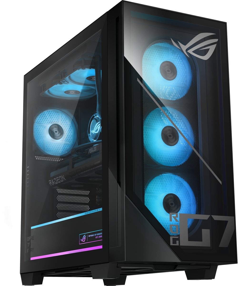 ASUS ROG G700 GM700TZ-R8700F092W AMD Ryzen™ 7 8700F 32 GB DDR5-SDRAM 2 TB SSD NVIDIA GeForce RTX 5070 Ti Windows 11 Home Tower PC Zwart (4711636270014)