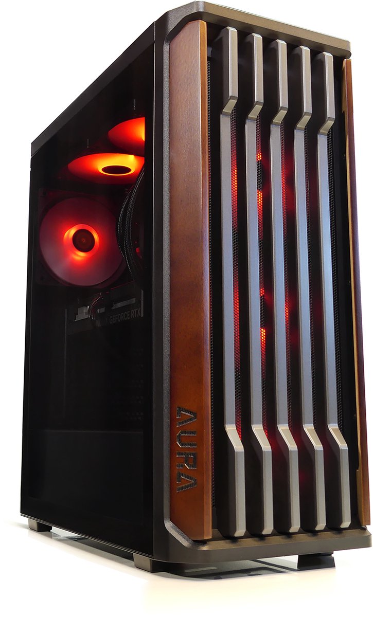Intel i9 12900K 16-Core High-End Gaming PC met Waterkoeling en ECHT Walnoothout - GeForce RTX 5060 8GB - 1TB M.2 NVMe SSD - 32GB DDR4 RAM - WiFi 6 + Bluetooth 5.4 - Gamdias Aura GC11 WOOD (8720937110963)