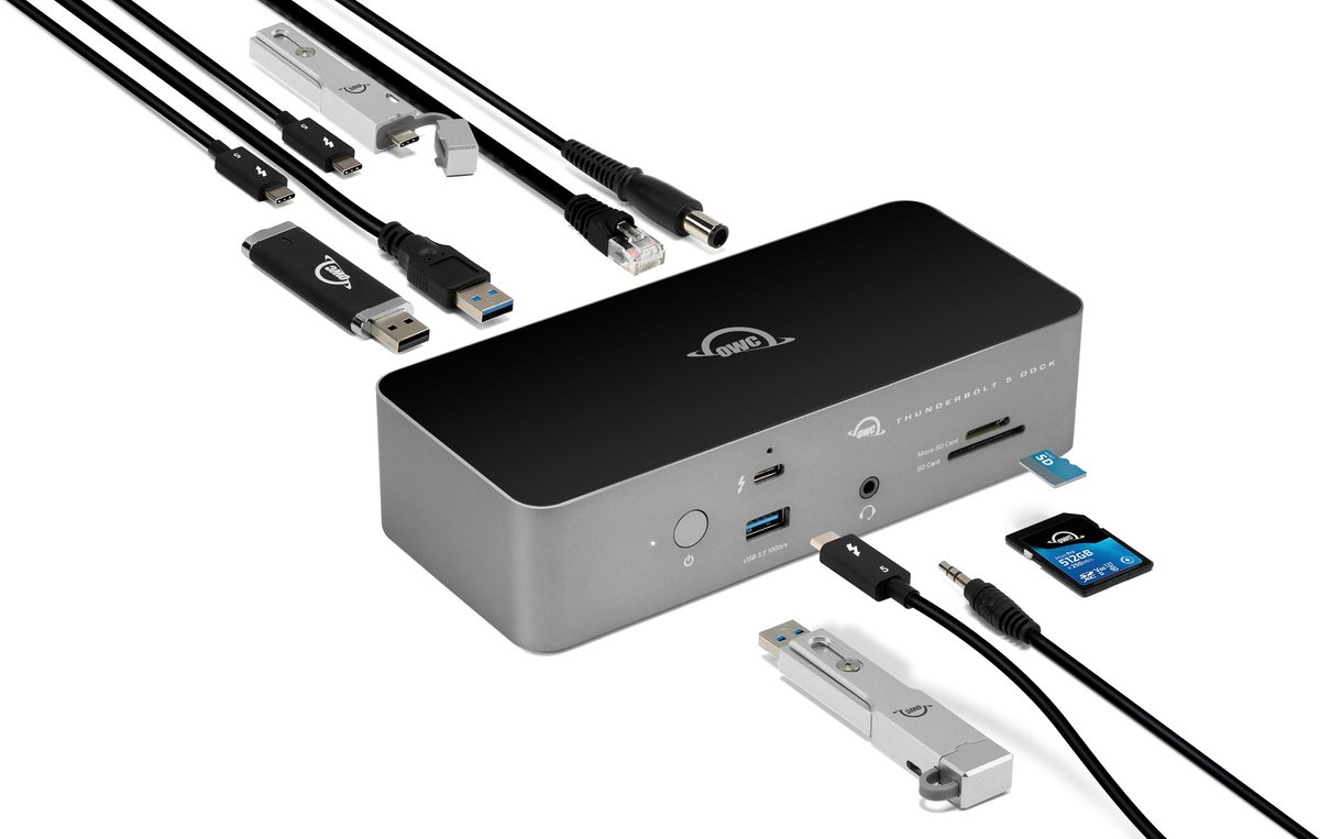 OWC 11-Port Thunderbolt 5 Dock - 4x TB5, 3x USB-A, 1x Ethernet, 1x Audio, 2x SD reader - 2.5GB (0810179170769)