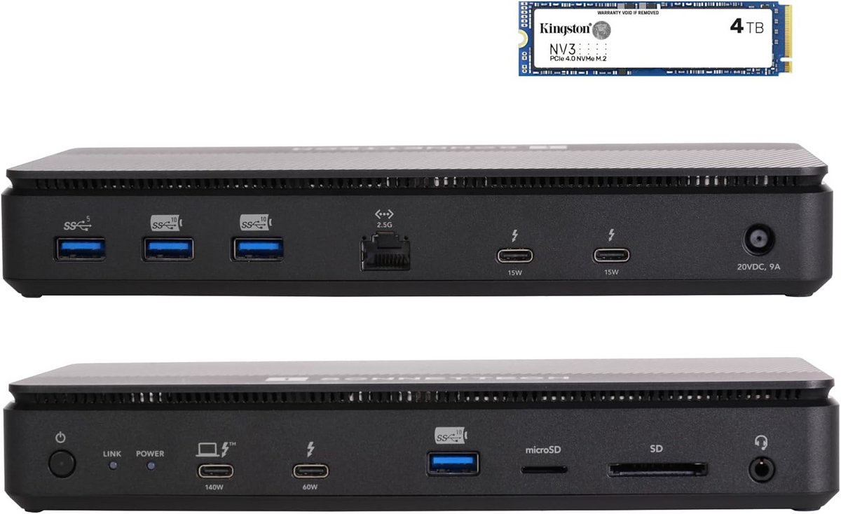 Thunderbolt 5 SSD Dockingstation met 4TB Opslag - Universele Hub voor Mac, Windows en iPad (9101035561113)