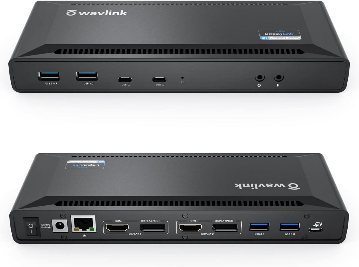 USB C Dual 4K Display Dockingstation met 60W Power Delivery voor Windows en macOS (9101106262666)