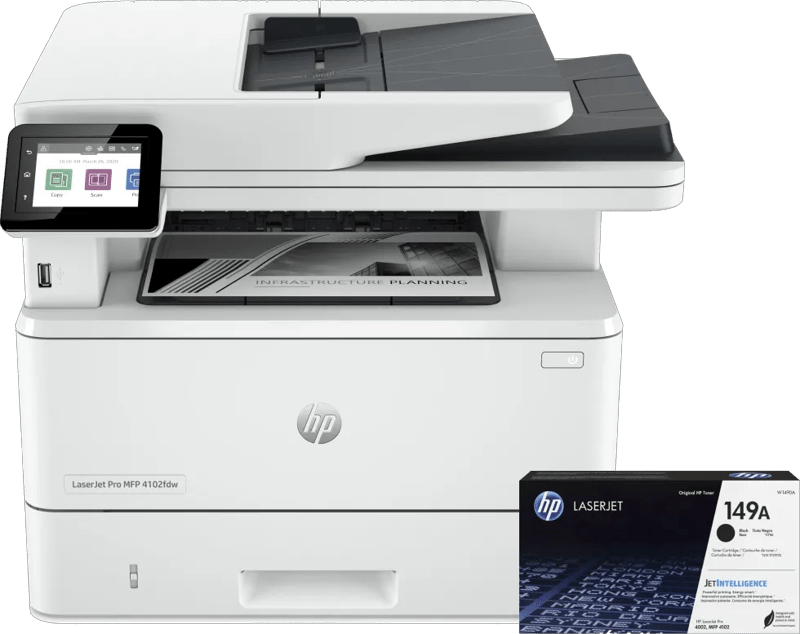 HP LaserJet Pro MFP 4102fdw + 1 extra zwarte toner (6151116179136)