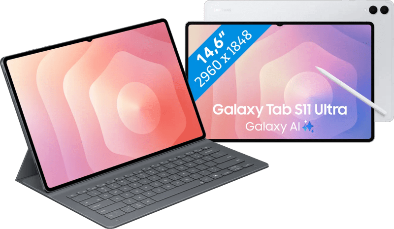 Samsung Galaxy Tab S11 Ultra 14,6 inch 256GB Wifi Zilver + Toetsenbord Hoes AZERTY (6151129815823)