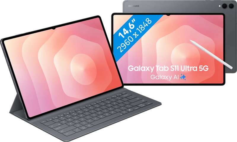 Samsung Galaxy Tab S11 Ultra 14,6 inch 256GB Wifi en 5G Grijs + Toetsenbord Hoes AZERTY (6151129798720)