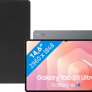 Samsung Galaxy Tab S11 Ultra 14,6 inch 1TB Wifi Grijs + BlueBuilt Book Case Zwart (6151132945951)