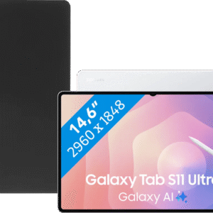 Samsung Galaxy Tab S11 Ultra 14,6 inch 256GB Wifi Zilver + BlueBuilt Book Case Zwart (6151132962965)