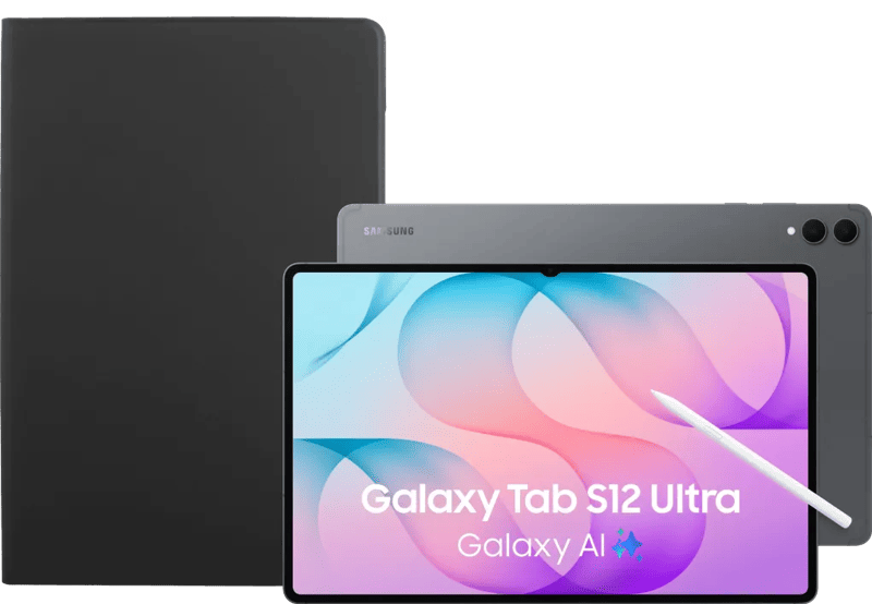 Samsung Galaxy Tab S12 Ultra 14,6 inch 512GB Wifi Grijs + BlueBuilt Book Case Zwart (6156414496404)